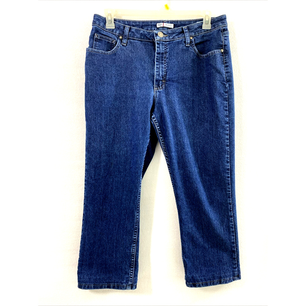Lee Rider Jeans Womens Size 14P Relax Fit Straight Medium Wash Denim Altered Hem